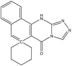 7-oxo-6,12-dihydrospiro[benzo[h][1,2,4]triazolo[3,4-b]quinazoline-6,1'-cyclohexane] Struktur