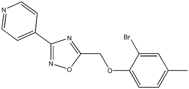 2-bromo-4-methylphenyl [3-(4-pyridinyl)-1,2,4-oxadiazol-5-yl]methyl ether Struktur