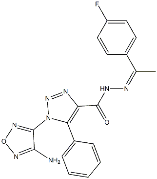 1-(4-amino-1,2,5-oxadiazol-3-yl)-N'-[1-(4-fluorophenyl)ethylidene]-5-phenyl-1H-1,2,3-triazole-4-carbohydrazide Struktur