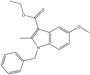 ethyl 1-benzyl-5-methoxy-2-methyl-1H-indole-3-carboxylate Struktur