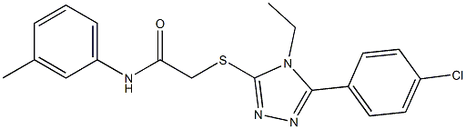 2-{[5-(4-chlorophenyl)-4-ethyl-4H-1,2,4-triazol-3-yl]sulfanyl}-N-(3-methylphenyl)acetamide Struktur