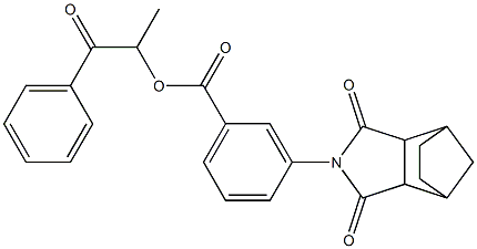 1-methyl-2-oxo-2-phenylethyl 3-(3,5-dioxo-4-azatricyclo[5.2.1.0~2,6~]dec-4-yl)benzoate Struktur