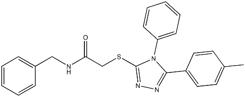 N-benzyl-2-{[5-(4-methylphenyl)-4-phenyl-4H-1,2,4-triazol-3-yl]sulfanyl}acetamide Struktur