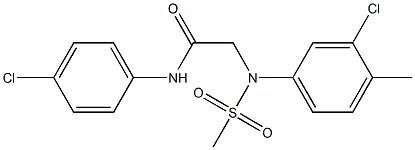 2-[3-chloro-4-methyl(methylsulfonyl)anilino]-N-(4-chlorophenyl)acetamide Struktur