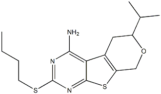 2-(butylsulfanyl)-6-isopropyl-5,8-dihydro-6H-pyrano[4',3':4,5]thieno[2,3-d]pyrimidin-4-amine Struktur