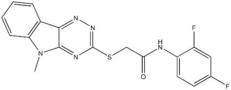 N-(2,4-difluorophenyl)-2-[(5-methyl-5H-[1,2,4]triazino[5,6-b]indol-3-yl)sulfanyl]acetamide Struktur