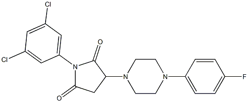 1-(3,5-dichlorophenyl)-3-[4-(4-fluorophenyl)-1-piperazinyl]-2,5-pyrrolidinedione Struktur