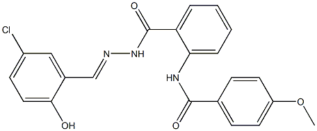 N-(2-{[2-(5-chloro-2-hydroxybenzylidene)hydrazino]carbonyl}phenyl)-4-methoxybenzamide Struktur