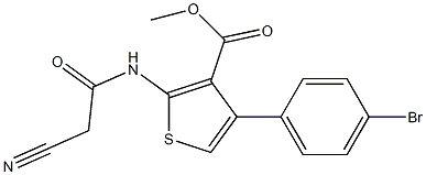 methyl 4-(4-bromophenyl)-2-[(cyanoacetyl)amino]-3-thiophenecarboxylate Struktur