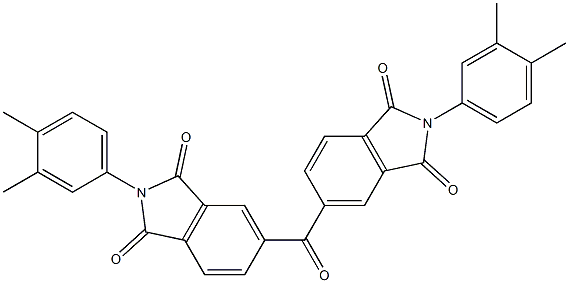 2-(3,4-dimethylphenyl)-5-{[2-(3,4-dimethylphenyl)-1,3-dioxo-2,3-dihydro-1H-isoindol-5-yl]carbonyl}-1H-isoindole-1,3(2H)-dione Struktur