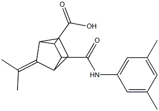 3-[(3,5-dimethylanilino)carbonyl]-7-(1-methylethylidene)bicyclo[2.2.1]heptane-2-carboxylic acid Struktur