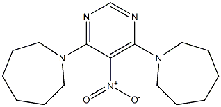 1-{6-(1-azepanyl)-5-nitro-4-pyrimidinyl}azepane Struktur