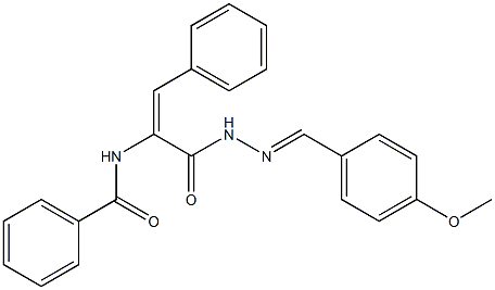 N-(1-{[2-(4-methoxybenzylidene)hydrazino]carbonyl}-2-phenylvinyl)benzamide Struktur