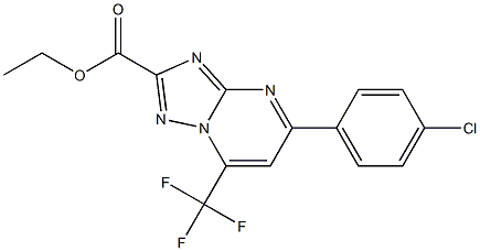 ethyl 5-(4-chlorophenyl)-7-(trifluoromethyl)[1,2,4]triazolo[1,5-a]pyrimidine-2-carboxylate Struktur