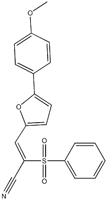 3-[5-(4-methoxyphenyl)-2-furyl]-2-(phenylsulfonyl)acrylonitrile Struktur