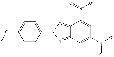 4,6-bisnitro-2-(4-methoxyphenyl)-2H-indazole Struktur