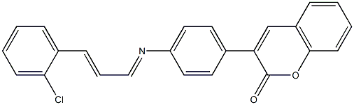 3-(4-{[3-(2-chlorophenyl)-2-propenylidene]amino}phenyl)-2H-chromen-2-one Struktur