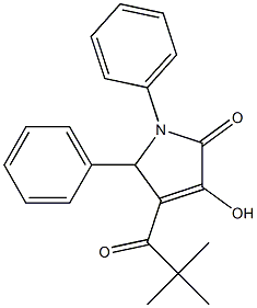 4-(2,2-dimethylpropanoyl)-3-hydroxy-1,5-diphenyl-1,5-dihydro-2H-pyrrol-2-one Struktur