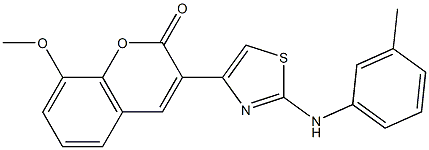 8-methoxy-3-[2-(3-toluidino)-1,3-thiazol-4-yl]-2H-chromen-2-one Struktur