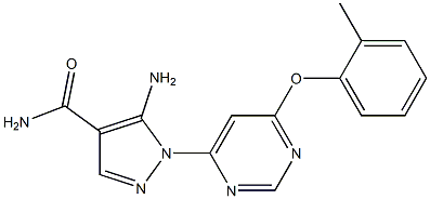 5-amino-1-[6-(2-methylphenoxy)-4-pyrimidinyl]-1H-pyrazole-4-carboxamide Struktur