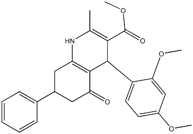 methyl 4-[2,4-bis(methyloxy)phenyl]-2-methyl-5-oxo-7-phenyl-1,4,5,6,7,8-hexahydroquinoline-3-carboxylate Struktur