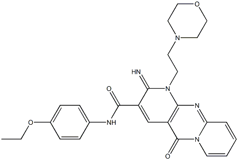 N-(4-ethoxyphenyl)-2-imino-1-[2-(4-morpholinyl)ethyl]-5-oxo-1,5-dihydro-2H-dipyrido[1,2-a:2,3-d]pyrimidine-3-carboxamide Struktur