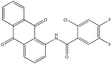 2-chloro-N-(9,10-dioxo-9,10-dihydro-1-anthracenyl)-4,5-difluorobenzamide Struktur