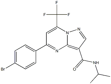 5-(4-bromophenyl)-N-isopropyl-7-(trifluoromethyl)pyrazolo[1,5-a]pyrimidine-3-carboxamide Struktur