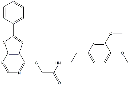 N-[2-(3,4-dimethoxyphenyl)ethyl]-2-[(6-phenylthieno[2,3-d]pyrimidin-4-yl)sulfanyl]acetamide Struktur