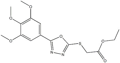 ethyl {[5-(3,4,5-trimethoxyphenyl)-1,3,4-oxadiazol-2-yl]sulfanyl}acetate Struktur