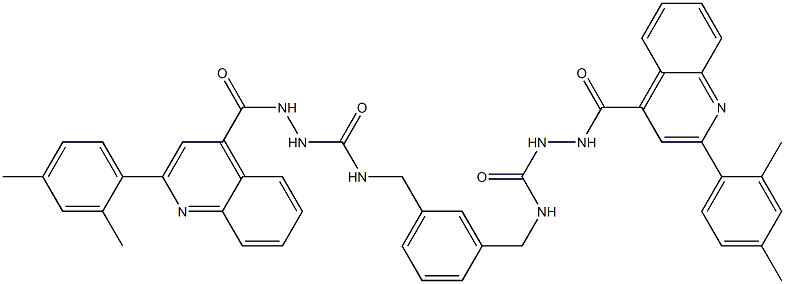 2-{[2-(2,4-dimethylphenyl)-4-quinolinyl]carbonyl}-N-[3-({[(2-{[2-(2,4-dimethylphenyl)-4-quinolinyl]carbonyl}hydrazino)carbonyl]amino}methyl)benzyl]hydrazinecarboxamide Struktur