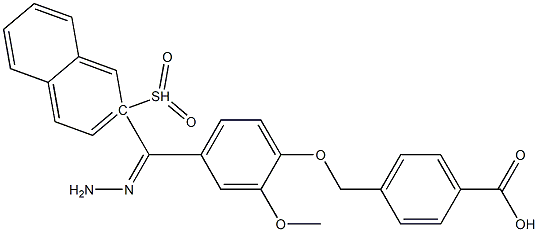 4-({2-methoxy-4-[2-(2-naphthylsulfonyl)carbohydrazonoyl]phenoxy}methyl)benzoic acid Struktur