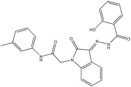 2-{3-[(2-hydroxybenzoyl)hydrazono]-2-oxo-2,3-dihydro-1H-indol-1-yl}-N-(3-methylphenyl)acetamide Struktur