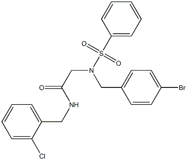 2-[(4-bromobenzyl)(phenylsulfonyl)amino]-N-(2-chlorobenzyl)acetamide Struktur