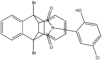 1,8-dibromo-17-(5-chloro-2-hydroxyphenyl)-17-azapentacyclo[6.6.5.0~2,7~.0~9,14~.0~15,19~]nonadeca-2,4,6,9,11,13-hexaene-16,18-dione Struktur