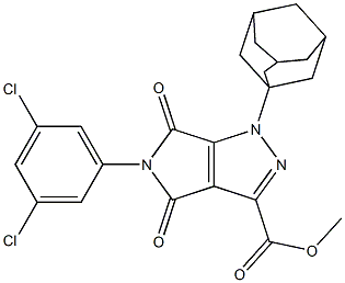 methyl 1-(1-adamantyl)-5-(3,5-dichlorophenyl)-4,6-dioxo-1,4,5,6-tetrahydropyrrolo[3,4-c]pyrazole-3-carboxylate Struktur