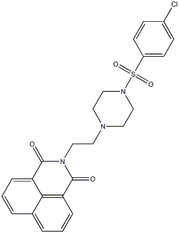 2-(2-{4-[(4-chlorophenyl)sulfonyl]-1-piperazinyl}ethyl)-1H-benzo[de]isoquinoline-1,3(2H)-dione Struktur