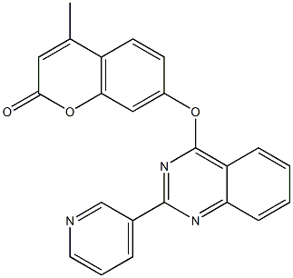 4-methyl-7-{[2-(3-pyridinyl)-4-quinazolinyl]oxy}-2H-chromen-2-one Struktur