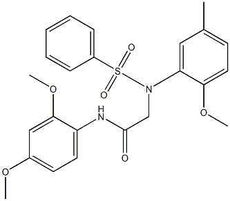 N-(2,4-dimethoxyphenyl)-2-[2-methoxy-5-methyl(phenylsulfonyl)anilino]acetamide Struktur