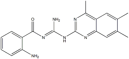 N''-(2-aminobenzoyl)-N-(4,6,7-trimethyl-2-quinazolinyl)guanidine Struktur