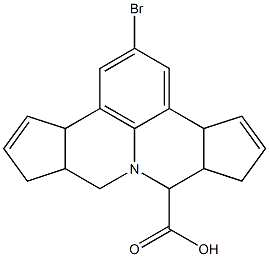 2-bromo-3b,6,6a,7,9,9a,10,12a-octahydrocyclopenta[c]cyclopenta[4,5]pyrido[3,2,1-ij]quinoline-7-carboxylic acid Struktur