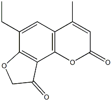 6-ethyl-4-methyl-2H-furo[2,3-h]chromene-2,9(8H)-dione Struktur