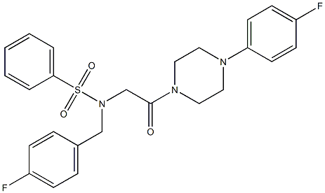 N-(4-fluorobenzyl)-N-{2-[4-(4-fluorophenyl)-1-piperazinyl]-2-oxoethyl}benzenesulfonamide Struktur