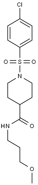 1-[(4-chlorophenyl)sulfonyl]-N-(3-methoxypropyl)-4-piperidinecarboxamide Struktur