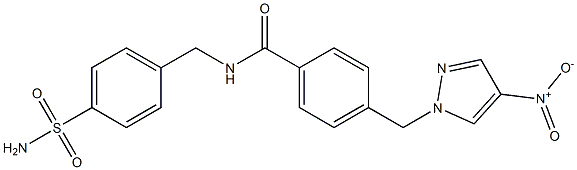 N-[4-(aminosulfonyl)benzyl]-4-({4-nitro-1H-pyrazol-1-yl}methyl)benzamide Struktur