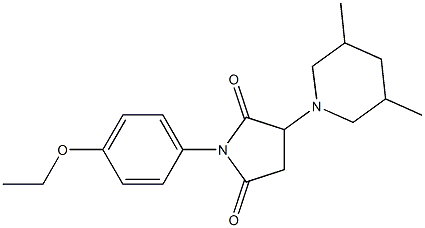 3-(3,5-dimethyl-1-piperidinyl)-1-(4-ethoxyphenyl)-2,5-pyrrolidinedione Struktur