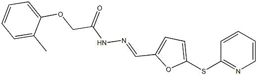 2-(2-methylphenoxy)-N'-{[5-(2-pyridinylsulfanyl)-2-furyl]methylene}acetohydrazide Struktur