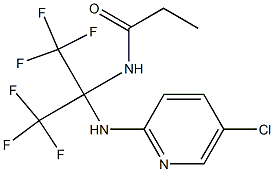 N-[1-[(5-chloro-2-pyridinyl)amino]-2,2,2-trifluoro-1-(trifluoromethyl)ethyl]propanamide Struktur