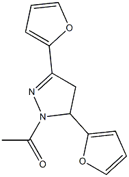 1-acetyl-3,5-di(2-furyl)-4,5-dihydro-1H-pyrazole Struktur