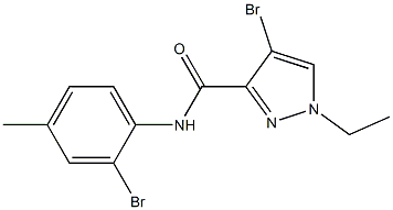 4-bromo-N-(2-bromo-4-methylphenyl)-1-ethyl-1H-pyrazole-3-carboxamide Struktur